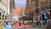 Marathonläufer auf dem Prinzipalmarkt in Münster