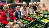 von links: Brigitte Prinz, Roswitha Striethorst, Maria Prinz, Elisabeth Illigens, Helga Strototte, Resi Agenens und Lydia Reiberger