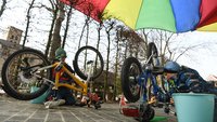 Fahrradputzen in der Kita St. Ludger Lüdinghausen