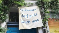 Banner: Wohnraum darf nicht Ware sein