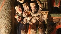 Darstellung der Heiligen Drei Könige in der romanischen Kirche San Vicente in Avila (Spanien).