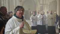 Barbara Scheck bei der Zulassungsfeier der erwachsenen Täuflinge im Jahr 2018 im Paulusdom in Münster.