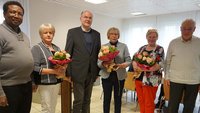 von links: Chiedozie Modestus Adimekwe, Mathilde Bulk, Jörg Schlummer, Anne Meise, Gertrud Israel und Ludger Funke.