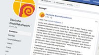 Screenshot des Facebook-Posts der Deutschen Bischofskonferenz