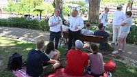 So feierten 200 WJT-Pilger des Bistums Münster im Jardim do Torel zusammen Gottesdienst. | Foto: Anselm Thissen