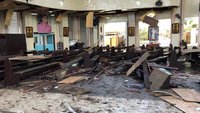 Die zerstörte Kirche in der philippinischen Provinz Sulu nach dem Attentag am Sonntag.
