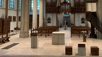 Der Innenraum der Pfarrkirche St. Georg in Saerbeck kurz nach dem Umbau im Sommer 2020.