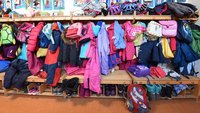 Garderobe in einem Kindergarten