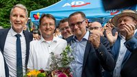 Von links: Björn Höcke, Robert Sesselmann und Tino Chrupalla