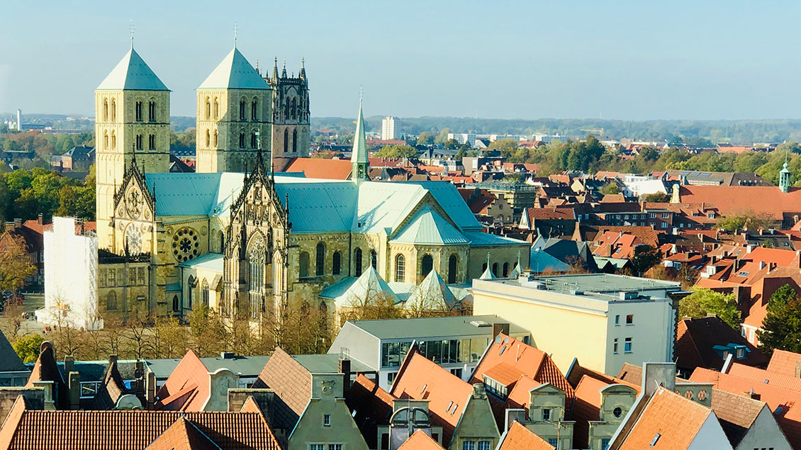 Der Paulusdom in Münster von oben