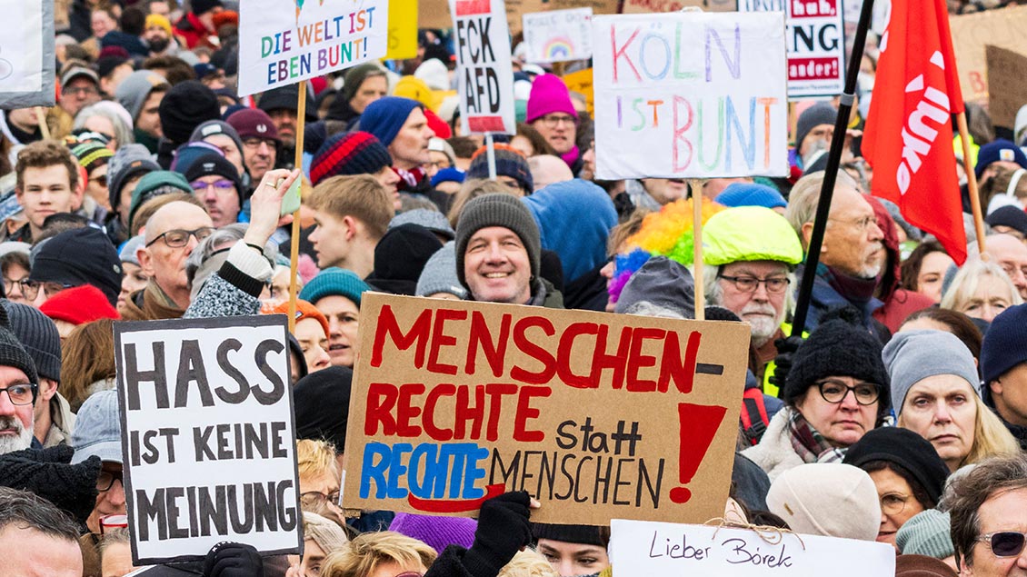 Demo gegen die AfD in Köln
