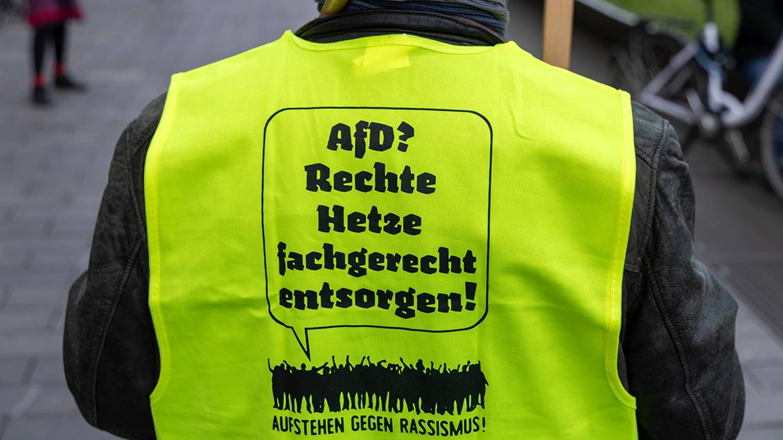 Anti-AfD-Demonstrant